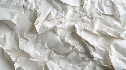 Obraz premium Crumpled White Paper Texture Background Image