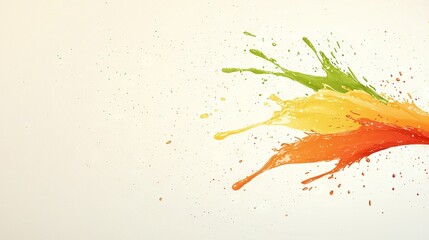   An orange and yellow flower with splashed paint on its green and yellow petals