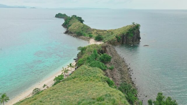 Small Remote Island Philippines Drone Push In