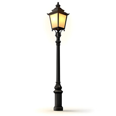 vector image of a New York City streetlight, realism, white background
