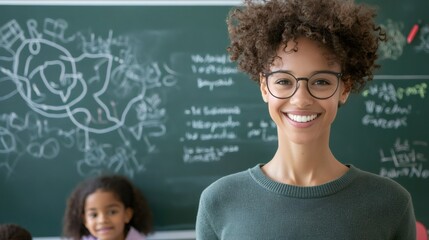 black history month education, a black teacher inspiring students in a classroom with motivational quotes and educational materials, embodying leadership for black history month