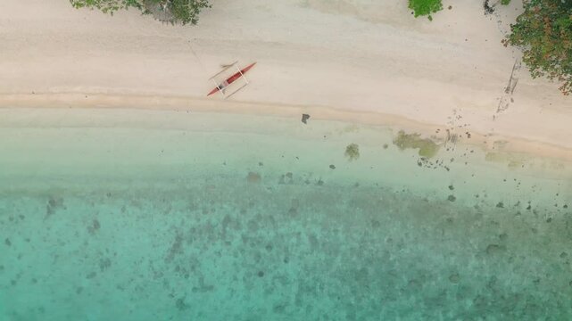 Top Down Shot Beach and Boats