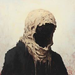 abstract painting with colorful background and dreamlike imagery