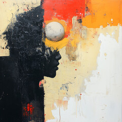 abstract painting with colorful background and dreamlike imagery