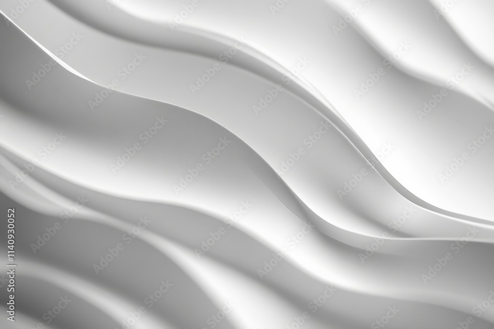 Poster an artistic representation of flowing white paper shapes, embodying elegance and fluidity, and demon