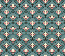 Classic art deco vector seamless pattern. Abstract vintage background. Geometric damask texture.