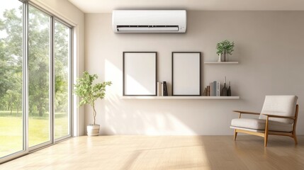 Modern Living Room Interior Design with Air Conditioner