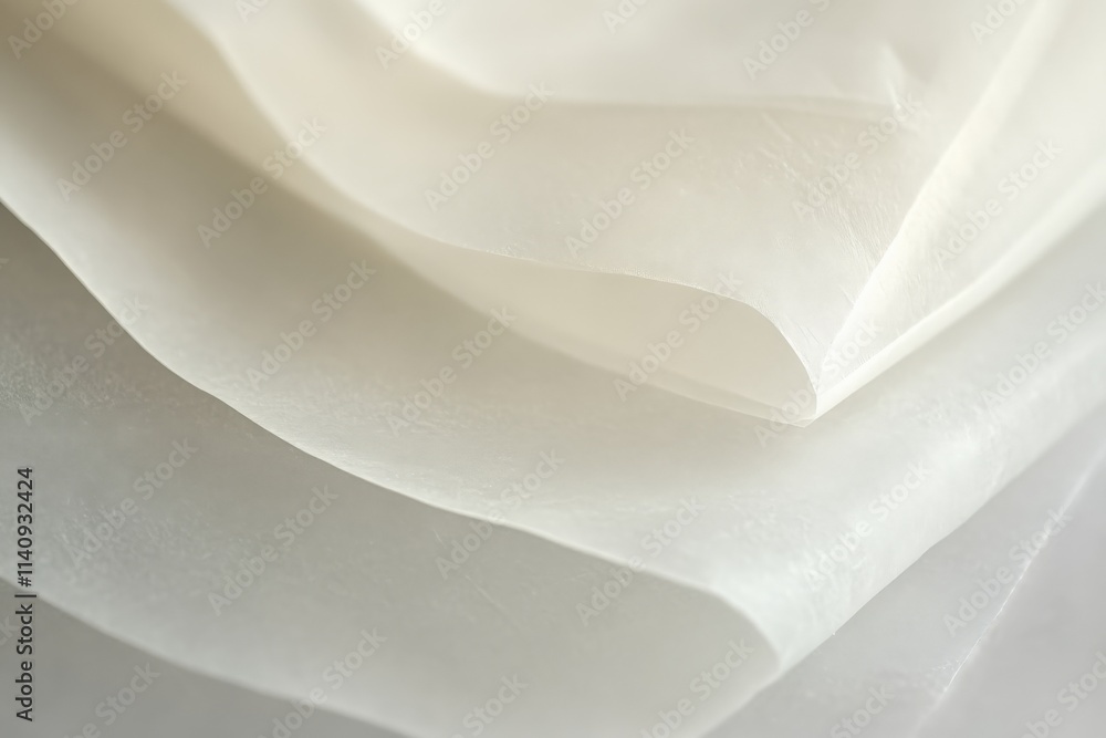 Poster this close-up showcases delicate, translucent sheets, emphasizing the softness and subtle texture, i