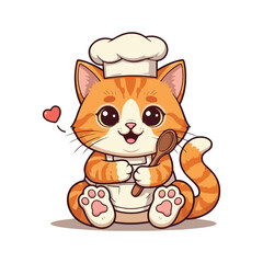 Cute Cat Cartoon Vector Icon Illustration. Animal Nature Icon Concept Isolated Flat Cartoon Style