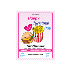Vector Illustration of Friendship day flyer or poster template design