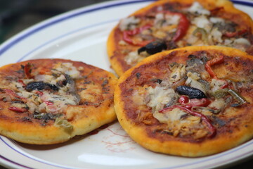 Mini Pizzas Close Up
