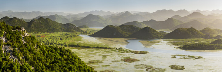 Blick über den Skadarsko Jezero Nationalpark, Skutarisee, Montenegro