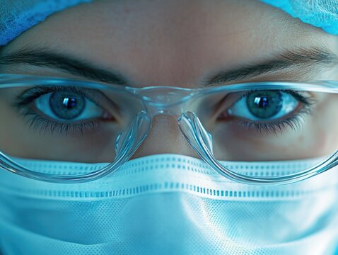 Intense Focus: A Medical Professional in Action