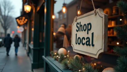 Charming local shop invites holiday shoppers with warm lights and festive decor