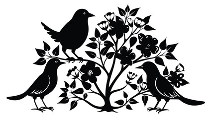 set of birds silhouettes