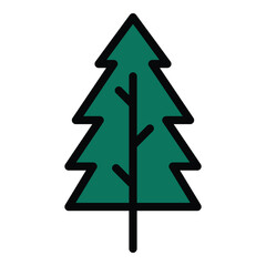 Spruce Flat Icon Isolated On White Background