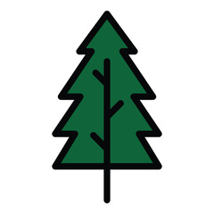 Spruce Flat Icon Isolated On White Background