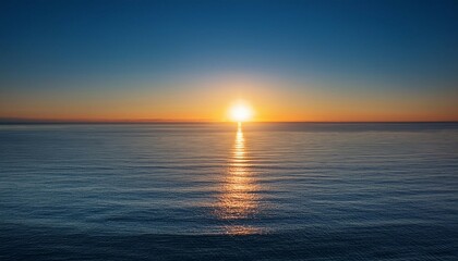 serene dawn sun rising over calm sea gentle sky awakening