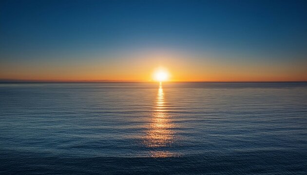 serene dawn sun rising over calm sea gentle sky awakening