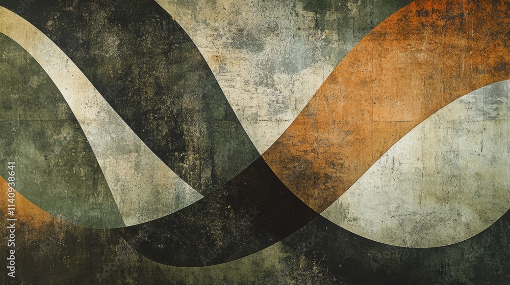 Poster abstract expressionist artwork with bold lines and textures on dynamic background, ideal for decorat