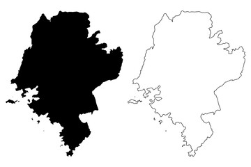 Fototapeta premium Siaya County (Republic of Kenya, Nyanza Province) map vector illustration, scribble sketch Siaya map