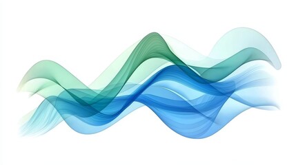 A blue and green wave on a white background