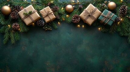 A bunch of presents wrapped in brown paper and tied with twine