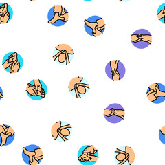 massage therapy relaxation vector seamless pattern thin line illustration