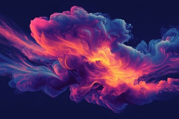 Fototapeta premium Vibrant abstract digital art piece with swirling colors and energy