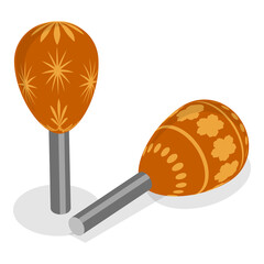 3D Isometric Flat  Illustration of Musical Instruments Collection. Item 1