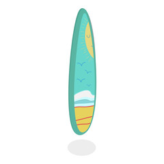 3D Isometric Flat  Set of Surfboards. Item 7