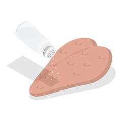 3D Isometric Flat  Illustration of How To Prepare Chicken Schnitzel. Item 2