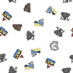 Obraz premium hurricane cyclone storm wind vector seamless pattern thin line illustration