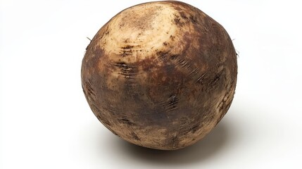 Fototapeta premium A close up of a turnip on a white background