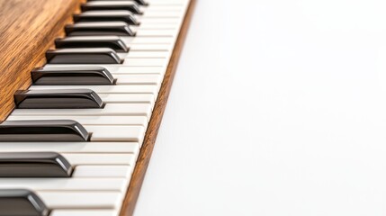 Close-Up of Piano Keys Highlighting Musical Elegance and Craftsmanship