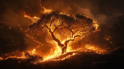 Burning forest - forest on fire