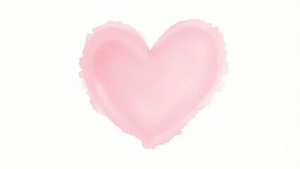Pink watercolor heart representing love and affection on white background