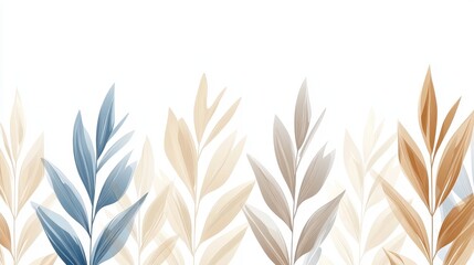 Elegant and Subtle Botanical Pattern with Soft Color Palette