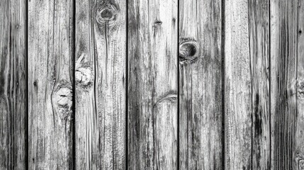 Naklejka premium A black and white photo of a weathered wooden wall