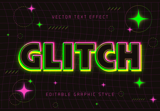Neon Futuristic Glitch Text Effect