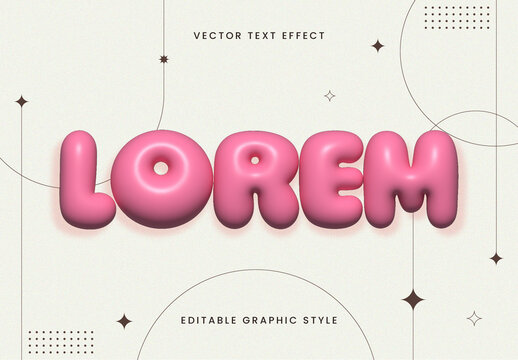 Pink Bubble Globe Plastic Text Effect