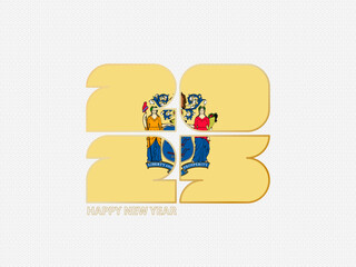 Abstract numbers 2025 with flag of New Jersey.