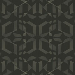 Obraz premium Dark Geometric Pattern: Abstract seamless dark grey texture with geometric shapes, perfect for backgrounds, wallpapers, or textile designs. A sophisticated and modern design with a subtle.