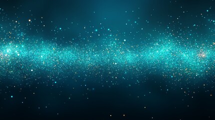 Sparkling turquoise particles in abstract cosmic background