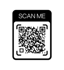 QR code. Scan Me. Scan qr code icon.