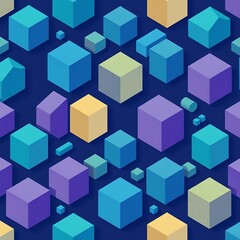 Obraz premium Geometric Cubism Seamless Pattern 