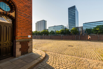 Obraz premium Kallmorgentower, Neuer Wandrahm, Speicherstadt, Hamburg, Deutschland
