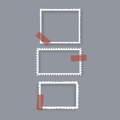 Retro photo frames Vintage paper picture frame Realistic blank photo card frame Vector Format