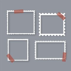 Retro photo frames Vintage paper picture frame Realistic blank photo card frame Vector Format