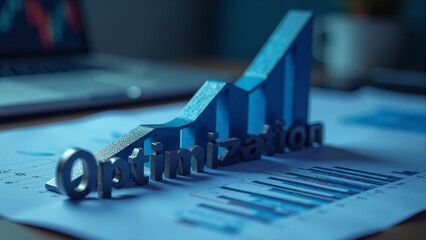 Visual representation of growth with a rising bar chart against a digital background